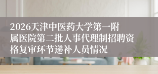 2026天津中医药大学第一附属医院第二批人事代理制招聘资格复审环节递补人员情况