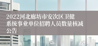 2022河北廊坊市安次区卫健系统事业单位招聘人员数量核减公告