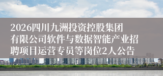 2026四川九洲投资控股集团有限公司软件与数据智能产业招聘项目运营专员等岗位2人公告