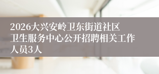 2026大兴安岭卫东街道社区卫生服务中心公开招聘相关工作人员3人