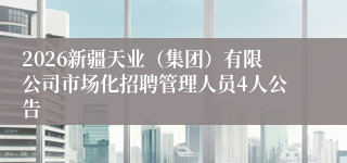 2026新疆天业（集团）有限公司市场化招聘管理人员4人公告