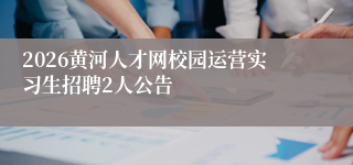 2026黄河人才网校园运营实习生招聘2人公告