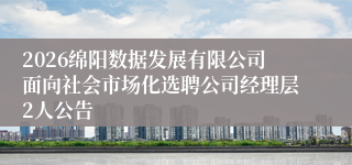 2026绵阳数据发展有限公司面向社会市场化选聘公司经理层2人公告
