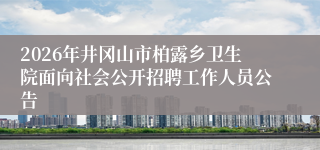2026年井冈山市柏露乡卫生院面向社会公开招聘工作人员公告