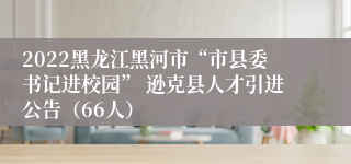 2022黑龙江黑河市“市县委书记进校园” 逊克县人才引进公告（66人）