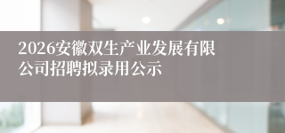 2026安徽双生产业发展有限公司招聘拟录用公示