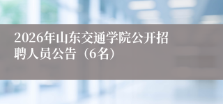 2026年山东交通学院公开招聘人员公告（6名）
