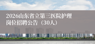 2026山东省立第三医院护理岗位招聘公告(30人)