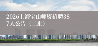 2026上海宝山师资招聘387人公告（二批）