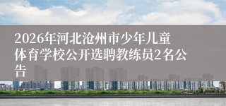 2026年河北沧州市少年儿童体育学校公开选聘教练员2名公告