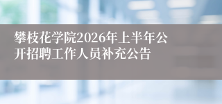 攀枝花学院2026年上半年公开招聘工作人员补充公告