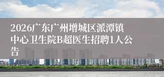 2026广东广州增城区派潭镇中心卫生院B超医生招聘1人公告