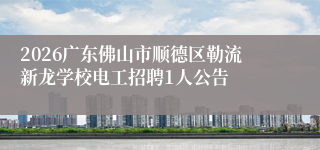 2026广东佛山市顺德区勒流新龙学校电工招聘1人公告