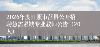 2026年度日照市莒县公开招聘急需紧缺专业教师公告（20人）