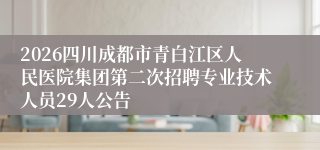 2026四川成都市青白江区人民医院集团第二次招聘专业技术人员29人公告