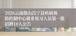 2026云南保山昌宁县疾病预防控制中心就业见习人员第一批招聘10人公告