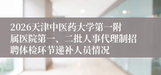 2026天津中医药大学第一附属医院第一、二批人事代理制招聘体检环节递补人员情况