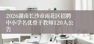 2026湖南长沙市雨花区招聘中小学名优骨干教师120人公告