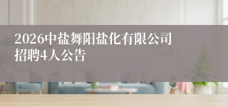 2026中盐舞阳盐化有限公司招聘4人公告