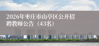 2026年枣庄市山亭区公开招聘教师公告(43名)