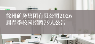 徐州矿务集团有限公司2026届春季校园招聘79人公告