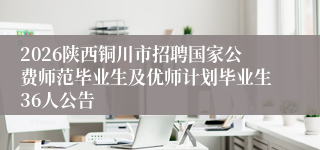 2026陕西铜川市招聘国家公费师范毕业生及优师计划毕业生36人公告