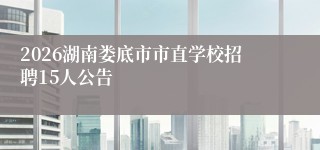 2026湖南娄底市市直学校招聘15人公告