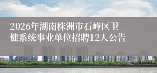 2026年湖南株洲市石峰区卫健系统事业单位招聘12人公告