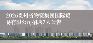 2026贵州省物资集团国际贸易有限公司招聘7人公告