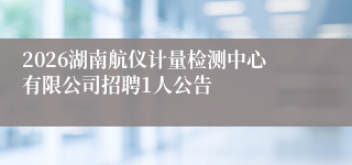 2026湖南航仪计量检测中心有限公司招聘1人公告