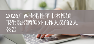 2026广西贵港桂平市木根镇卫生院招聘编外工作人员的2人公告