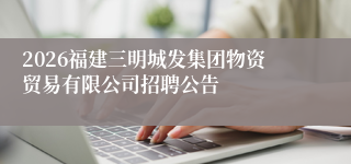 2026福建三明城发集团物资贸易有限公司招聘公告
