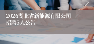 2026湖北省新能源有限公司招聘5人公告