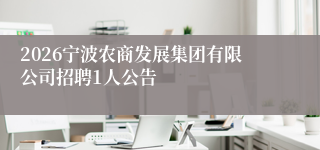 2026宁波农商发展集团有限公司招聘1人公告