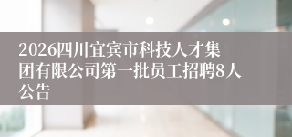 2026四川宜宾市科技人才集团有限公司第一批员工招聘8人公告