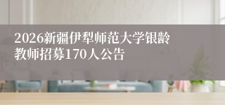 2026新疆伊犁师范大学银龄教师招募170人公告