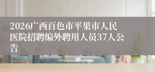 2026广西百色市平果市人民医院招聘编外聘用人员37人公告