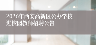 2026年西安高新区公办学校进校园教师招聘公告