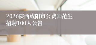 2026陕西咸阳市公费师范生招聘100人公告