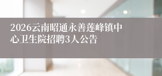 2026云南昭通永善莲峰镇中心卫生院招聘3人公告