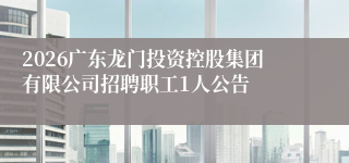 2026广东龙门投资控股集团有限公司招聘职工1人公告