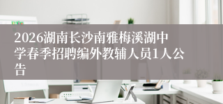 2026湖南长沙南雅梅溪湖中学春季招聘编外教辅人员1人公告