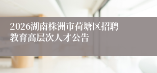 2026湖南株洲市荷塘区招聘教育高层次人才公告