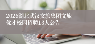2026湖北武汉文旅集团文旅优才校园招聘13人公告