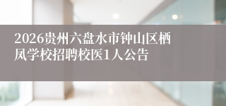 2026贵州六盘水市钟山区栖凤学校招聘校医1人公告