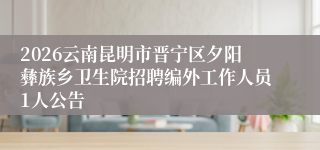 2026云南昆明市晋宁区夕阳彝族乡卫生院招聘编外工作人员1人公告