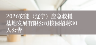 2026安能(辽宁)应急救援基地发展有限公司校园招聘30人公告
