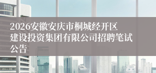 2026安徽安庆市桐城经开区建设投资集团有限公司招聘笔试公告