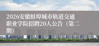 2026安徽蚌埠城市轨道交通职业学院招聘20人公告(第二期)