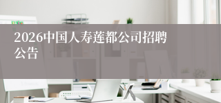 2026中国人寿莲都公司招聘公告